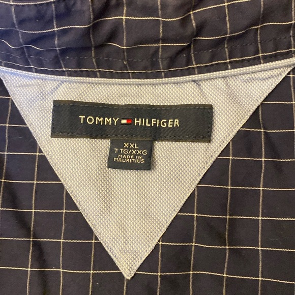 Tommy Hilfiger XXL Men’s Shirt Button Down Long Sleeve Navy Check - Picture 3 of 10
